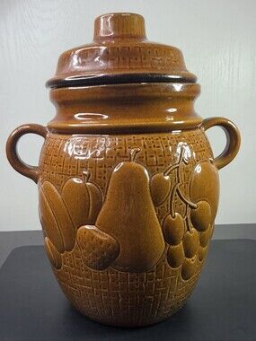Vintage Mid-century Brown Glazed Ceramic Rumtopf Pot By Scheurich Keramik